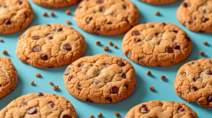 Delicious Homemade Cookies with Chocolate Chips, Sweet Treat