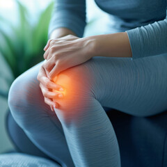 Knee problems, knee pain, sprain - obrazy, fototapety, plakaty