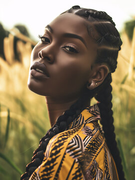 a black woman with cornrows hairstyle