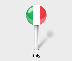 Italy country flag pin map marker © Kuemin