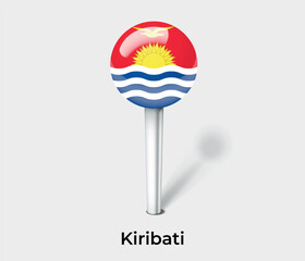 Kiribati country flag pin map marker