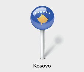 Kosovo country flag pin map marker