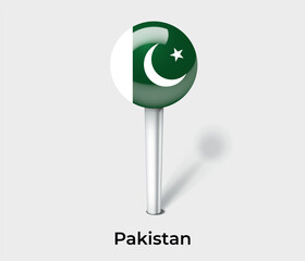 Pakistan country flag pin map marker