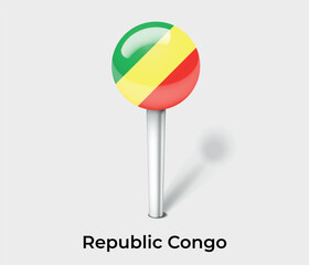 Republic Congo country flag pin map marker © Kuemin