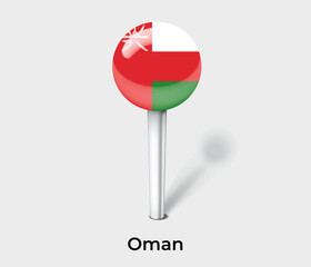 Oman country flag pin map marker