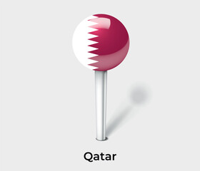 Qatar country flag pin map marker