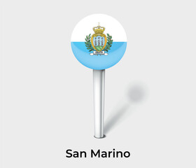 San Marino country flag pin map marker