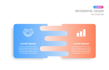 Business concept with 2 steps, options, process. Vector illustration.