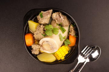 Caldo De Res is a Mexican Beef Soup Made with Beef Bones, Potatoes, Corn and Vegetables.