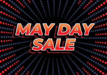 May day sale. Text effect in 3D look effect with eye catching colors