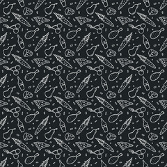 Seamless food pattern. Doodle food background