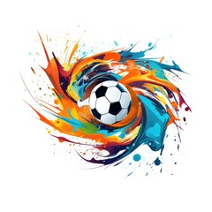 Abstract Swirling Soccer Ball Art