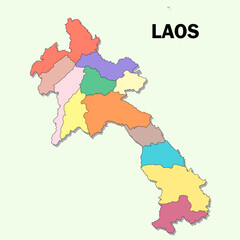 Laos map country vector