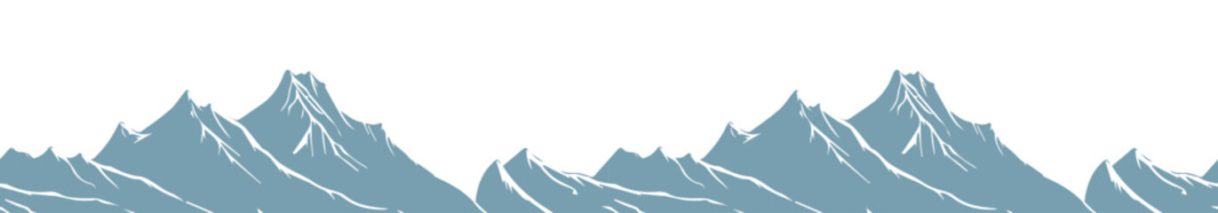 Mountains background. hand drawing. Not AI, Vector illustration