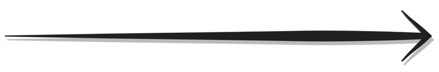 Black arrows and shadows in a transparent background. PNG