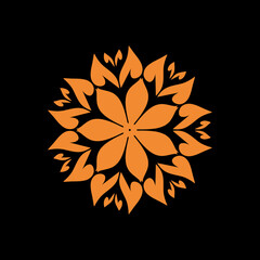 Traditional Thai flower ornament design icon vector