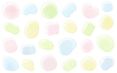 水彩風の流体シェイプセット　枠あり