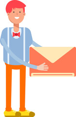 Male Character Holding Mail
