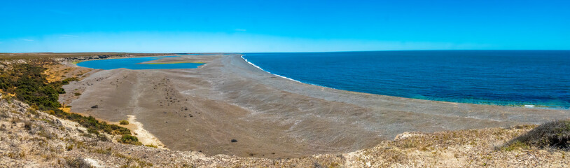 Stunning landscapes along the coast of the Valdés Peninsula Nature Reserve, Chubut, Patagonia, Argentina