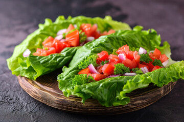 Lettuce tomato salad plate