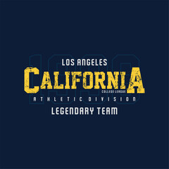 California athletic sports typography, graphic tee shirt, vector illustration.