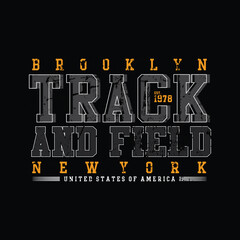 Vintage track and field college athletic department for t shirt design vector illustration