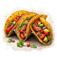 Fish Taco On White Paper On White Background, Illustrations Images
