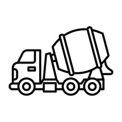 Mixer cement truck icon vector on trendy design