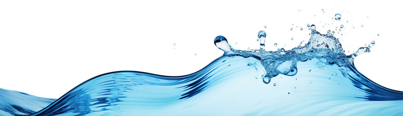 Dynamic wave of clear sea water, cut out