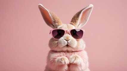 Obraz na płótnie Canvas easter bunny with pink bow