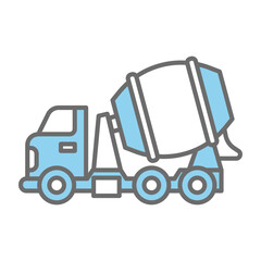 Mixer cement truck icon vector on trendy design
