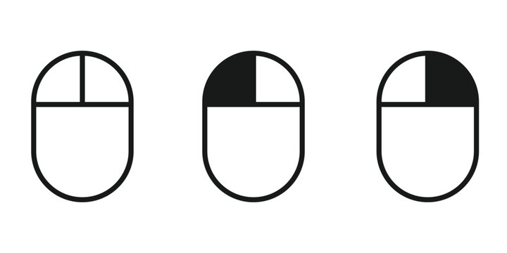 Computer Mouse Icons set on white background. Computer mouse