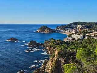 Fototapeta na wymiar View of Tossa de Mar bay, Costa Brava, Catalonia, Spain