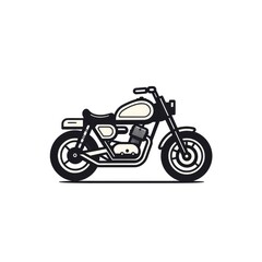 Fototapeta na wymiar Simple graphic logo of color motorcycle on white background.