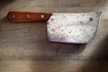 Close-up of a butcher knife to cut meat