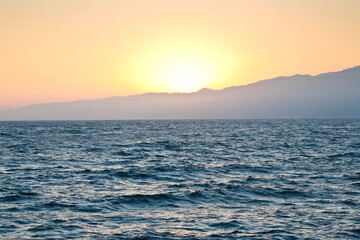 Sunset over the sea in Santa Monica - Los Angeles, California USA
