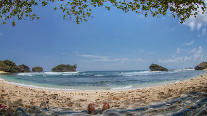 Watu Karung beach, pacitan, east java, Indonesia