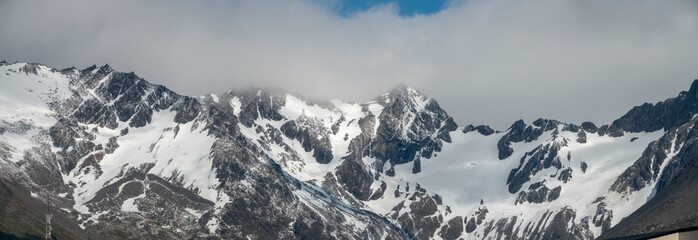 Beautiful mountain peaks surrounding the city of Ushuaia, Tierra del Fuego, Patagonia, Argentina