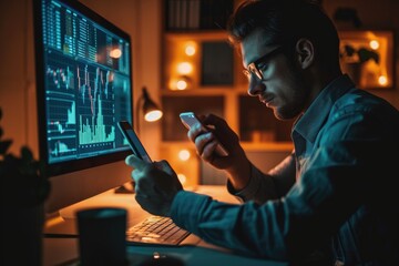 businessman analyze data works on the Insights analytics dashboard for operations management to make investment decisions