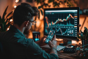 businessman analyze data works on the Insights analytics dashboard for operations management to make investment decisions