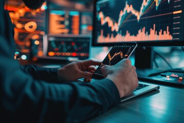 businessman analyze data works on the Insights analytics dashboard for operations management to make investment decisions