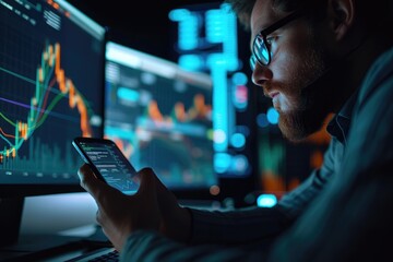 businessman analyze data works on the Insights analytics dashboard for operations management to make investment decisions