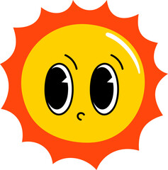Cute sun character illustration vector