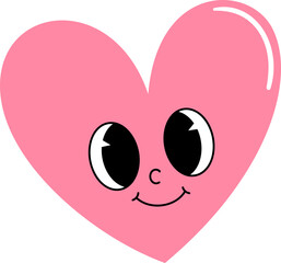 Cute heart character illustration vector