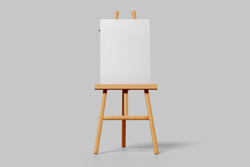 Wooden easel with blank space ready for your advertising and presentations