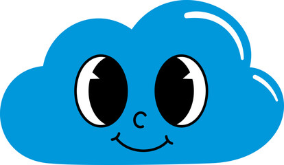 Cute cloud character illustration vector