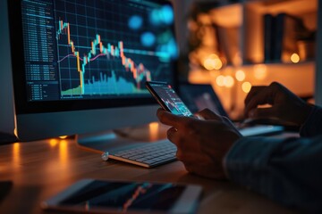 businessman analyze data works on the Insights analytics dashboard for operations management to make investment decisions