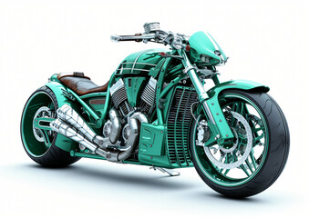 Stylish green cross motorcycle