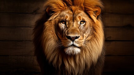 Naklejka premium Bold and expressive majestic lion in a luxurious setting exuding self assuredness