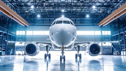 Aircraft maintenance in hangar  system checks and spare parts replacement for safe flights
